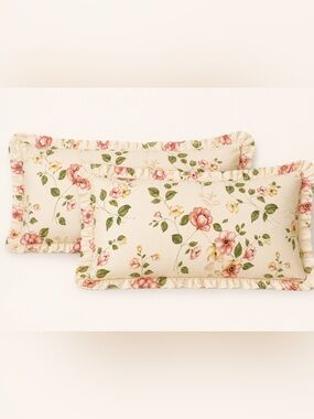NEW Ruffled King Pillow Shams Pair Cottagecore Romantic FarmhouSE